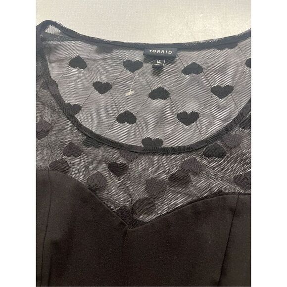 Torrid little black dress mesh bodice sz 14 - Picture 7 of 10